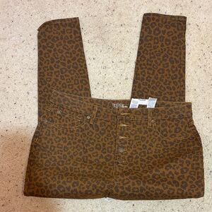 Time and Tru High Rise Leopard Print Jeans - Brown